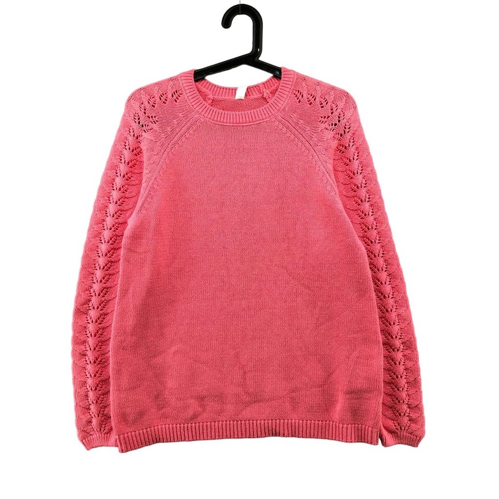 NWT Kid Nation‎ Girls Size XXL 13-14Y Pink Open Knit Sweater Crewneck Pullover